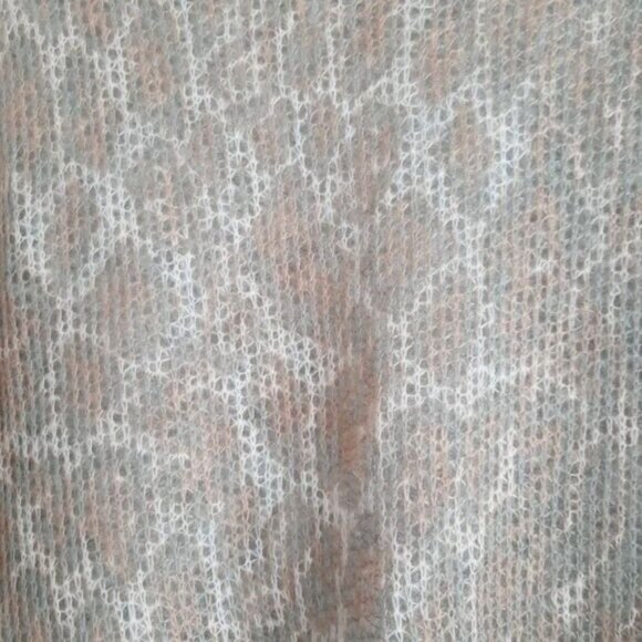 Made in Italy | Leopard Pattern Wool & Mohair Blend Light Top Sz M - Picture 12 of 13